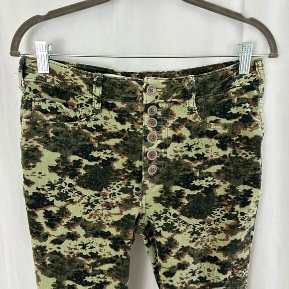 Anthropologie Pilcro High Rise Skinny Button Fly Camo Print Corduroy Jeans Sz 30 - Picture 4 of 10